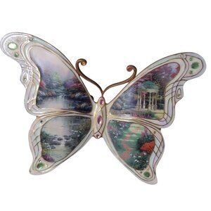 Thomas Kinkade Bradford Exchange Garden of Prayer Rhinestone Butterfly Figurine